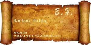 Bartos Hella névjegykártya